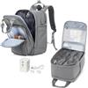 suradar Zaino Ryanair Sottovuoto 40x20x25 con Pompa Zaini da Viaggio Aereo Sottovuoto Zaino da Viaggio Incorporato Vacuum Backpack Bagaglio a Mano 40x20x25 Ryanair Aereo Grigio