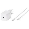 VIVANCO iPhone PD 3.0, set caricabatterie super veloce, con cavo USB Type-C/Lightning