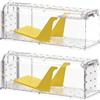 Teletrogy Trappole per Topi Vivi Piccoli-2PCS Trappola Topi da Interno Esterno Riutilizzabile, Alta Sensibilità, Gabbia Ratti Amica Degli Animali per Cucina Giardino Casa Soffitta Garage,Pedali Gialli