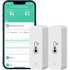 PHOVOLT Sensore termometro igrometro WiFi per casa, sensore wireless per interni ed esterni, sensore di umidità di temperatura con avviso di notifica app remota, funziona con l'app Tuya (2 pacco)