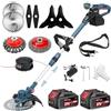 YEXLXLN Decespugliatore a Batteria 21V, Tagliaerba a Batteria 5 In 1, con Spazzola per Erbacce e 2 Batterie 4,0 Ah, Brushless Decespugliatore Elettrico, per Rifinire Giardini, Prati e Arbusti