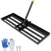 DBREAKS Rastrello Livellatore per Prato, 75 x 26 x 157 cm, Livellatore Prato in Acciaio inox, Rastrello per livellamento del Prato con Barra Regolabile e Manico in Antiscivolo, per Patii, Giardini