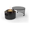 Planika - Moon 2 in 1 Tavolino da caffè con focolare esterno - Camino da esterno per giardino, terrazza, per riscaldare e gustare il caffè, design robusto del tavolo, facile da usare, con copertura