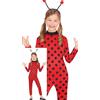 FIESTAS GUIRCA Costume rosso da eroina avventurosa per bambina - tuta e fascia a pois rossi - costumi per ragazze