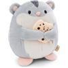 NICI peluche Criceto Shai 16cm con biscotto in scatola regalo 11x12x6,5cm grigio - Peluchetto con imbottitura morbida per giochi e coccole, Doudou, perfetto come idea regalo per bambini - 61150