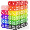 Rerdeim Confezione da 110: set di dadi colorati da gioco, dadi colorati D6, dadi colorati a 6 facce, per insegnare in classe, giochi da tavolo, giocare, rotolare, piccoli a sei lati, 11 colori rosso, giallo,