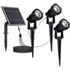 V-TAC VT-11031 Faretto led con picchetto lampada da giardino con pannello solare 3 pz x1.2W colore nero luce 3000k IP65-20489