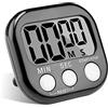 Runmeihe Timer da Cucina Runmeihe, Nero, con Magnetico e Supporto, Allarme Forte