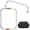 KSJEHW 2 Pezzi Chiusura Borsa Uncinetton 22 cm 25 cm, Chiusura Clutch, Chiusure Per Borse Uncinetto, Manici Per Borse Uncinetto, Chiusura A Molla Per Borse, Per Clutch Per Borse Uncinetto