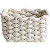 Icegrey Cestini in Corda di Cotone Bianca Small | Cesto Contenitore Organizer Cestini Portaoggetti Decorativi Rettangolari Naturali Per Camerette Soggiorno Camera Da Letto