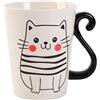 I-TOTAL® Tazza in Ceramica Forma Gatto per Tè e Caffè, 305ml, 11,5 x 10 x 8,5 cm (Gatto Bianco)