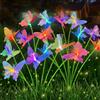 TZEKING Luci Solari da Giardino,2 Pezzi 16 LED Luce Solare Esterno,Lampade Solari Farfalla, IP65 Impermeabili Esterno,Luce Solare Da Giardino a Farfalla Che Cambia Colore
