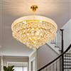 Vrygle lampadario in cristallo stile impero oro 3 Temperature di Colore a un solo strato L(61×116cm 40W) E14x9 Led