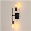 Osairous Lampada da parete per interni, a 2 luci, colore nero, moderna, E27, decorazione da parete per camera da letto, soggiorno, corridoio (60 W Max, senza lampadina)