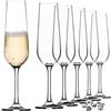 KADAX Flute da Champagne in Vetro, Bicchieri da Prosecco per Feste e Cerimonie, Calici da Spumante con Stelo Lungo e Sottile (Set di 6, 200 ml)