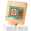 Huifoo Tavola di Blocco per Uncinetto,Tavola per Granny,Plancia di Bloccaggio per Uncinetto in Legno,con 20 Perni in Acciaio Inox E 5 Aghi,per Progetti All'uncinetto (20cm x 20cm)