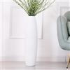 Leewadee Vaso Bianco Decorativo Per Fiori O Pampas Da Interno Da Terra, Alto 65 cm, Resina