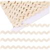 GORGECRAFT 16.5 Yards Cotone Rick Rack Trim 15mm RIC Rac Rickrack Pizzo Onda Nastro Floreale Bianco Zig Zag Onda Piegatura Frangia Pizzo Trim A Forma di S Tessuto Intrecciato per Cucito Fai da Te