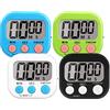 Runmeihe 4 Pezzi Timer Cucina Magnetico, Forte Allarme Timer da Cucina per Bambini, Studio, Esercizio, Timer Digitale con Interruttore ON/OFF (4pcsMulti)