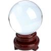 Roellgs K9 - Sfera di vetro trasparente da 100 mm, per meditazione, divinazione, servizio fotografico, casa, ufficio, decorazione artistica, con base in legno