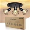 Swoieltr Faretti da Soffitto Orientabili, 2 pezzi lampadario girevole a 350° E14 a 3 fiamme, lampadari Adatto a corridoi, cucine e camere da letto