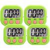 Runmeihe 4 Pezzi Timer Cucina Magnetico, Forte Allarme Timer da Cucina per Bambini, Studio, Esercizio, Timer Digitale con Interruttore ON/OFF (4 Pezzi Verde)