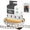 D.A.Y. Republic Strisce luminose a LED per interni a batteria AA da 1.5 m, ideali per illuminazione sotto scaffale, armadi, dietro la TV, sopra lo specchio, auto, camper, camera dei bambini (30 LED, bianco caldo)