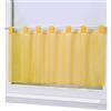 Joyswahl Eva - Tenda corta per finestra in voile, in tinta unita, trasparente, 45 x 90 cm, colore giallo, confezione da 1