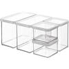 Rotho Loft Set di 5 Scatole di Conservazione con Coperchio di Diverse Dimensioni, Plastica (SAN) senza BPA, Trasparente/Bianco, 2 x 2.1 L, 1 x 1.0 L, 2 x 0.5 L, 30.0 x 21.0 x 15.0 cm