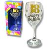Partycolarità Bicchiere 18 Anni Calice Glitter Oro Gadget Idea Regalo Festa 18° Compleanno