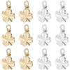 Beebeecraft 40 pz 2 Colori Ciondoli A Forma di Quadrifoglio in Oro 18K e Argento Sterling 925 Placcato in Ottone Metallo Trifoglio Portafortuna per La Creazione di Gioielli Fai da Te