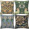 HOSTECCO William Morris - Set di 4 federe per cuscini, 45 x 45 cm, motivo: caprifoglio, rose, ghirlanda, decorative, per divano