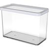 Rotho Loft Contenitore Rettangolare con Coperchio e Guarnizione, Plastica (SAN) senza BPA, Trasparente/Bianco, 2.1 L, 20.0 x 10.0 x 14.2 cm