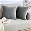 Blumtal Set di 2 Federe Cuscini Divano 45x45 cm in Velluto, con Chiusura Lampo Invisibile, Eleganti Copricuscini Divano in Morbido Velluto,Taglia 45 x 45, Grigio Scuro