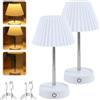 LEKEFETO 2 Pezzi Lampada da Tavolo Senza Fili Regolabile in Altezza: Lampada da Tavolo LED, Ricaricabile con Batteria USB, Lampada da Comodino Telescopica con Interruttore Touch, Lampada da Tavolo