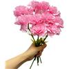 Rikyo Mazzi di fiori artificiali da 27,9 cm, con 10 garofani, resistenti ai raggi UV, non sbiadiscono, mini petali di seta di garofano, piante finte, per oggetti di scena fotografici, casa, feste e