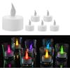 Cepewa Set di 6 lumini a LED che cambiano colore, Ø 4 cm, funzionamento a batteria, funzione timer senza fiamma