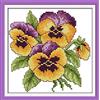 OWN4B - Kit per punto croce su tela prestampata, motivo: Il fiore della felicità, filo 11CT, kit per ricamo fai da te 21 x 21 cm