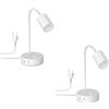 ledscom.de 2 lampade da tavolo WAIKA, bianche, USB-A, USB-C, con lampadina LED GU10 inclusa (bianco caldo, 5,4 W, 410 lm, 45°)