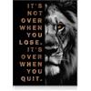 NymphFable Poster Decorativo Murale Leone Ispirativo Nero e Oro Poster Murale Positivo per Ufficio Palestra Soggiorno Decor 12x16 in Senza Cornice