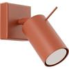SOLLUX lighting Lampada Da Parete Orientabile Applique Da Parete Di Acciaio 1 Paralume 8 x 16 x 16 cm Ocra Rossa Ring