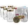 Bormioli Rocco Bormioli - Set di 6 vasetti per conserve originali Quattro Stagioni, 0,5 l, con ricettario