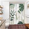 Uiiooazy Tenda Doccia Antimuffa, Uiiooazy Tenda da Doccia 150x200cm Verde Salvia Tropicale Foglie di Palma Giungla Tende da Bagno Tessuto Lavabile Impermeabile Poliestere Tende per Vasca da Bagno con 10 Anelli