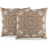 ggaimwf Fodere per cuscini marocchini 40x40 cm Ocra Cuscini Boho etnici Stile indiano Astratto Mandala Arabesque Meditazione Hippie Moderno Copricuscino per divano Soggiorno Letto Federa Set da 2