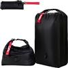 CYFIE Sacchetto sottovuoto nero per vestiti da viaggio, sacco a compressione senza pompa, ipx7, impermeabile, sacchetto sottovuoto manuale per costumi da bagno, vestiti bagnati, salvaspazio
