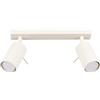 SOLLUX lighting Lampada Da Soffitto Orientabile Faretto Da Soffitto Di Acciaio 2 Paralumi 30 x 6 x 17 cm Beige Ring
