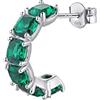 Brosway Orecchino Singolo Donna, Orecchino a Cerchio in Argento e Life Green | Collezione FANCY - FLG08