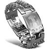 bahamut Mens Viking Odin Gungnir Mjolnir Acciaio Cool Cuban Chain Link Bracciale per uomini, Norse Cuff Wristband Jewelry, Large, Acciaio inossidabile