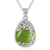 YAFEINI Collana in argento Sterling 925, con pietra di luna, in filigrana, per donne e ragazze, Argento sterling, QQ Albero della Vita Peridoto Verde Catena