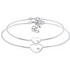 Elli - Braccialetto per bambini in argento Sterling 925 con ciondolo a forma di cuore per madre e bambino, lunghezza 16 cm